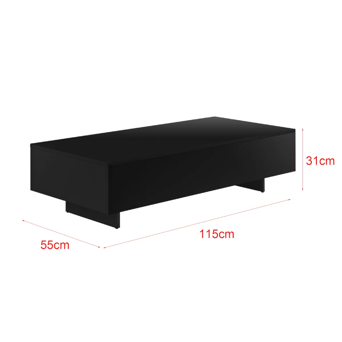Comparer les prix de Table Basse Salon Helloshop26 - Noir 115 cm