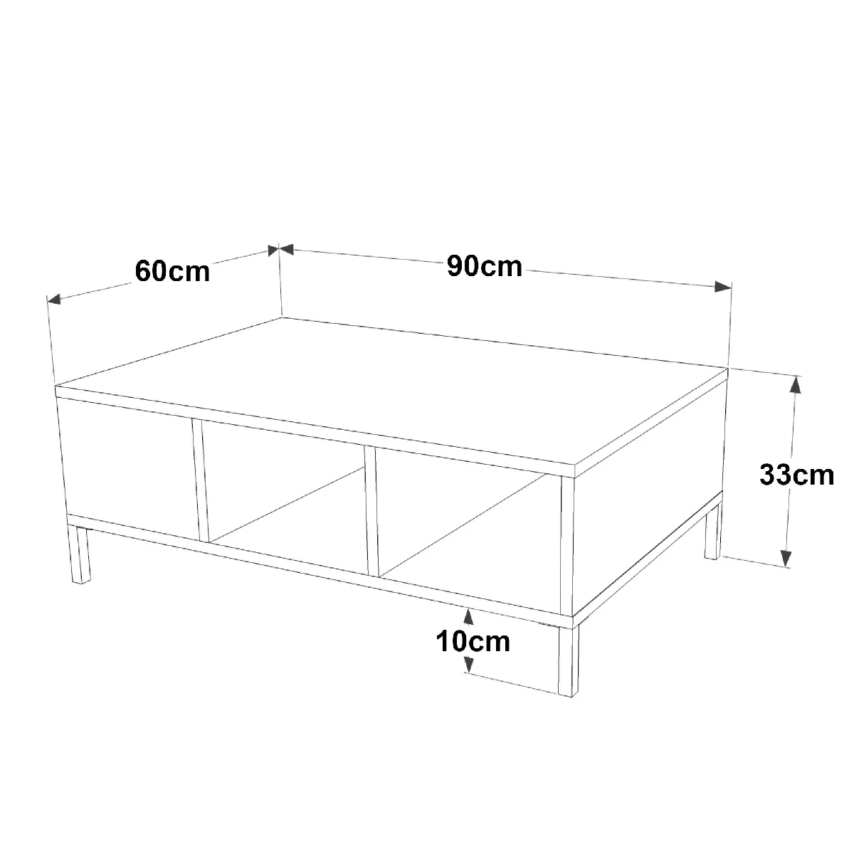 Meilleurs prix pour Table Basse Compartiments Helloshop26 - Chêne