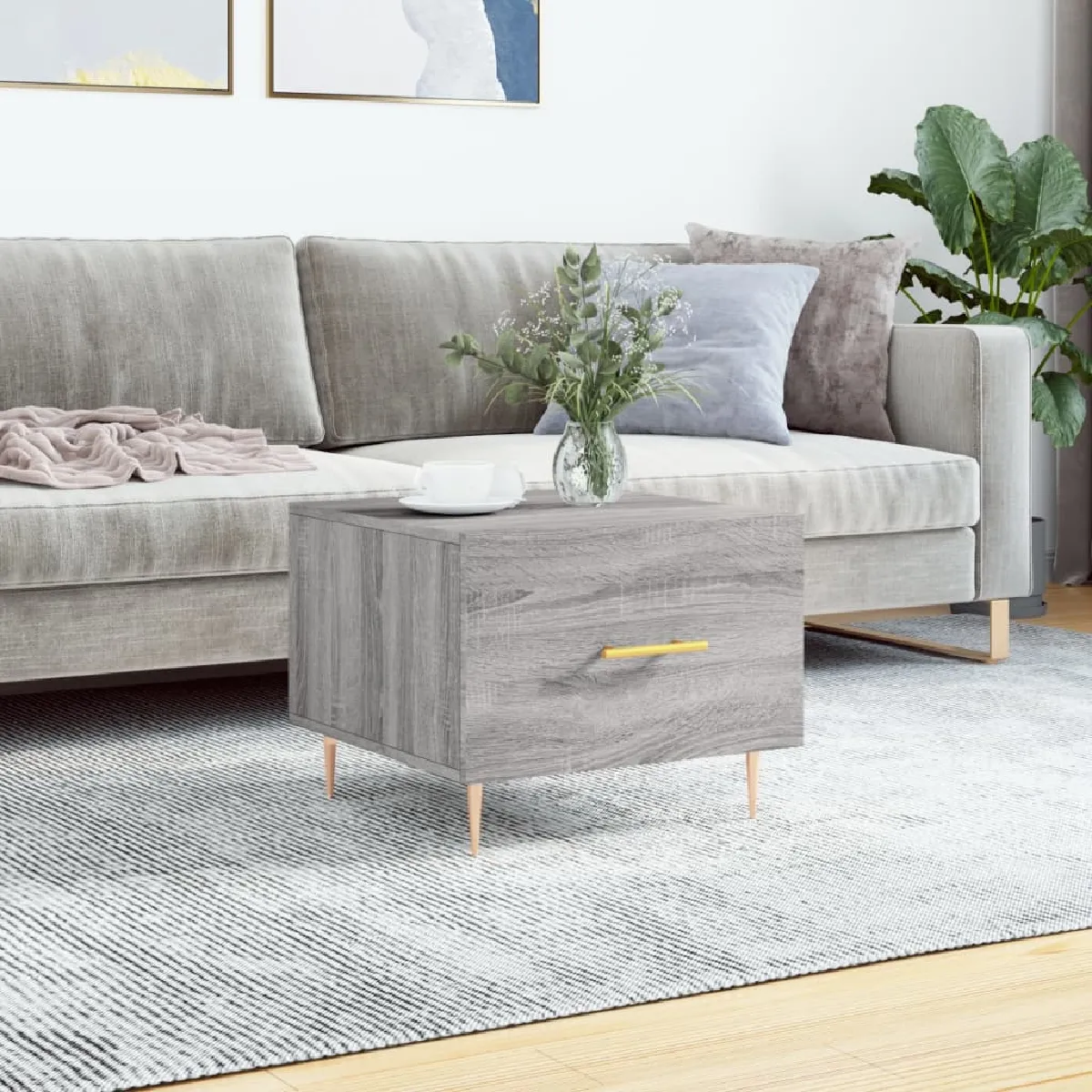 vidaXL Table basse Sonoma gris