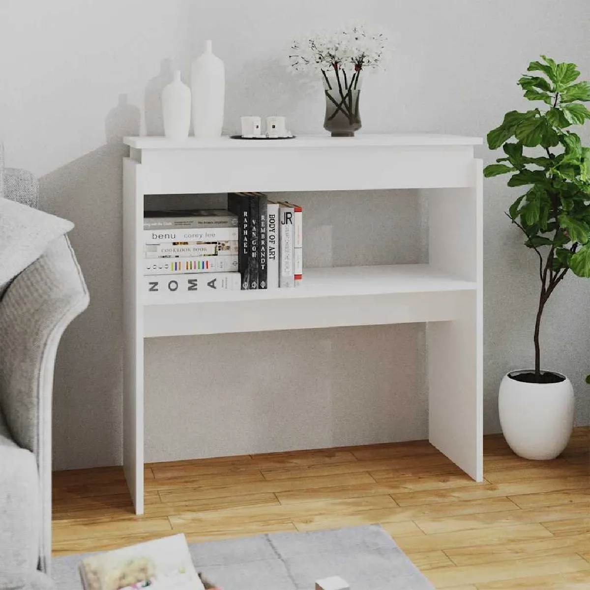 vidaXL Table console blanc