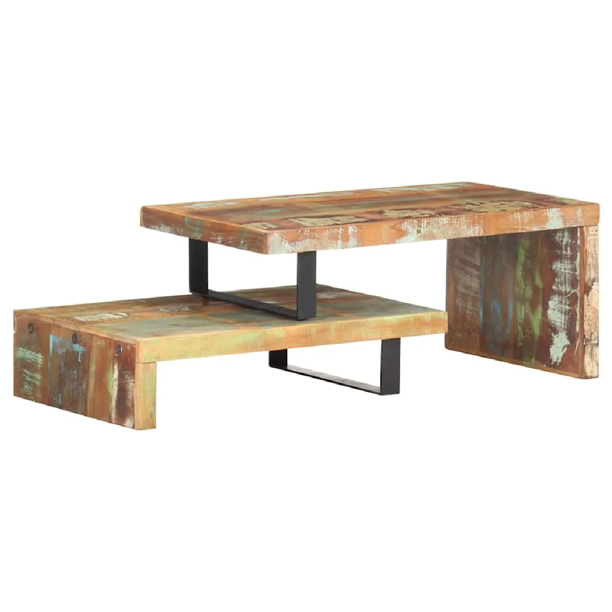 Non Communiqué Brun Ensemble De Table Basse 2 Pcs Bois De Récupération Massif - Image 3