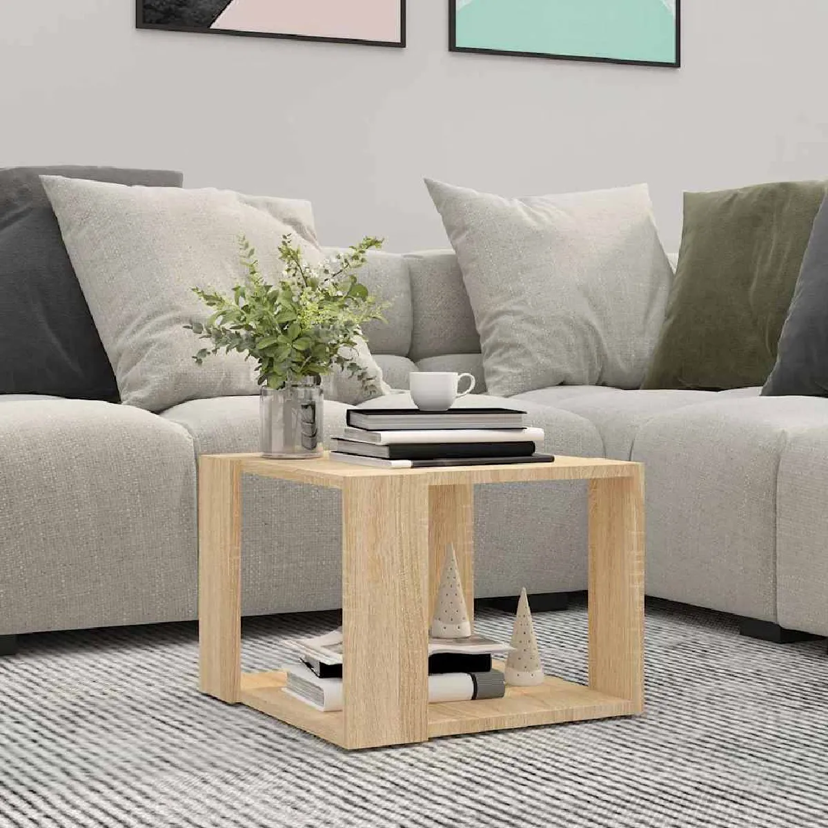 Vidaxl Table Basse Chêne Sonoma 40X40x30 Cm Bois D Ingénierie - Image 2