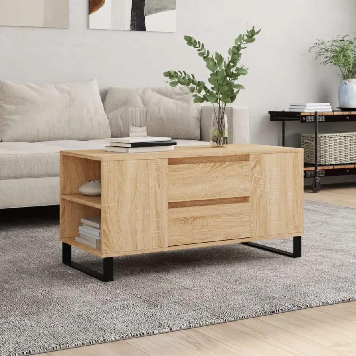 Comparer les prix de VIDAXL Table basse 102x50 cm - Chêne Sonoma
