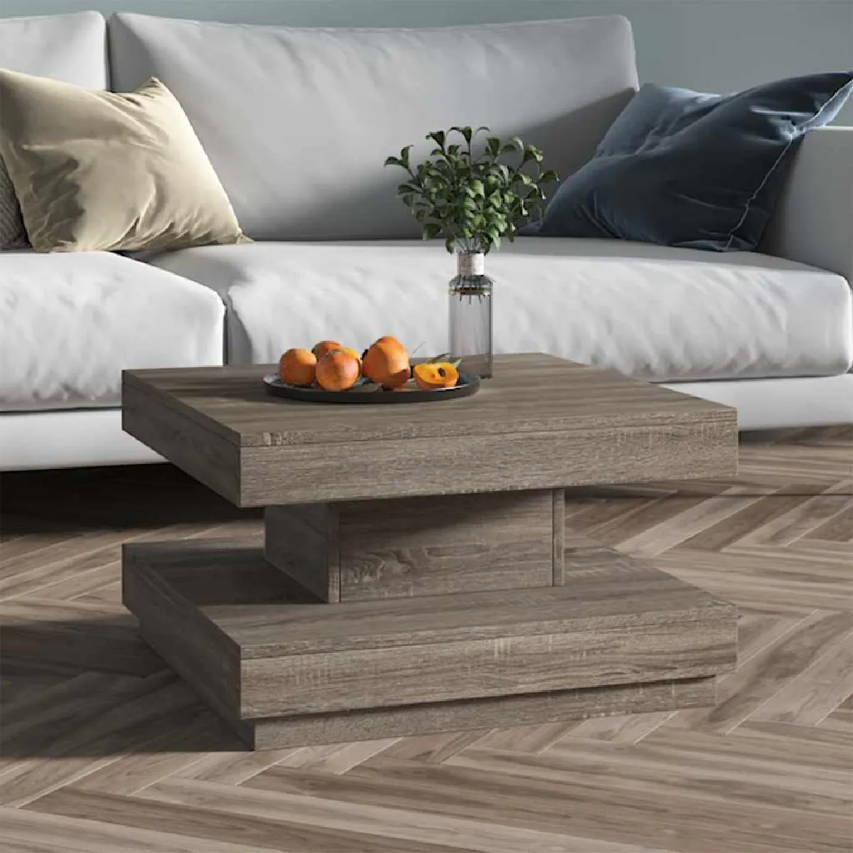 Vidaxl Gris Table Basse 60X60x35 Cm Mdf - Image 2