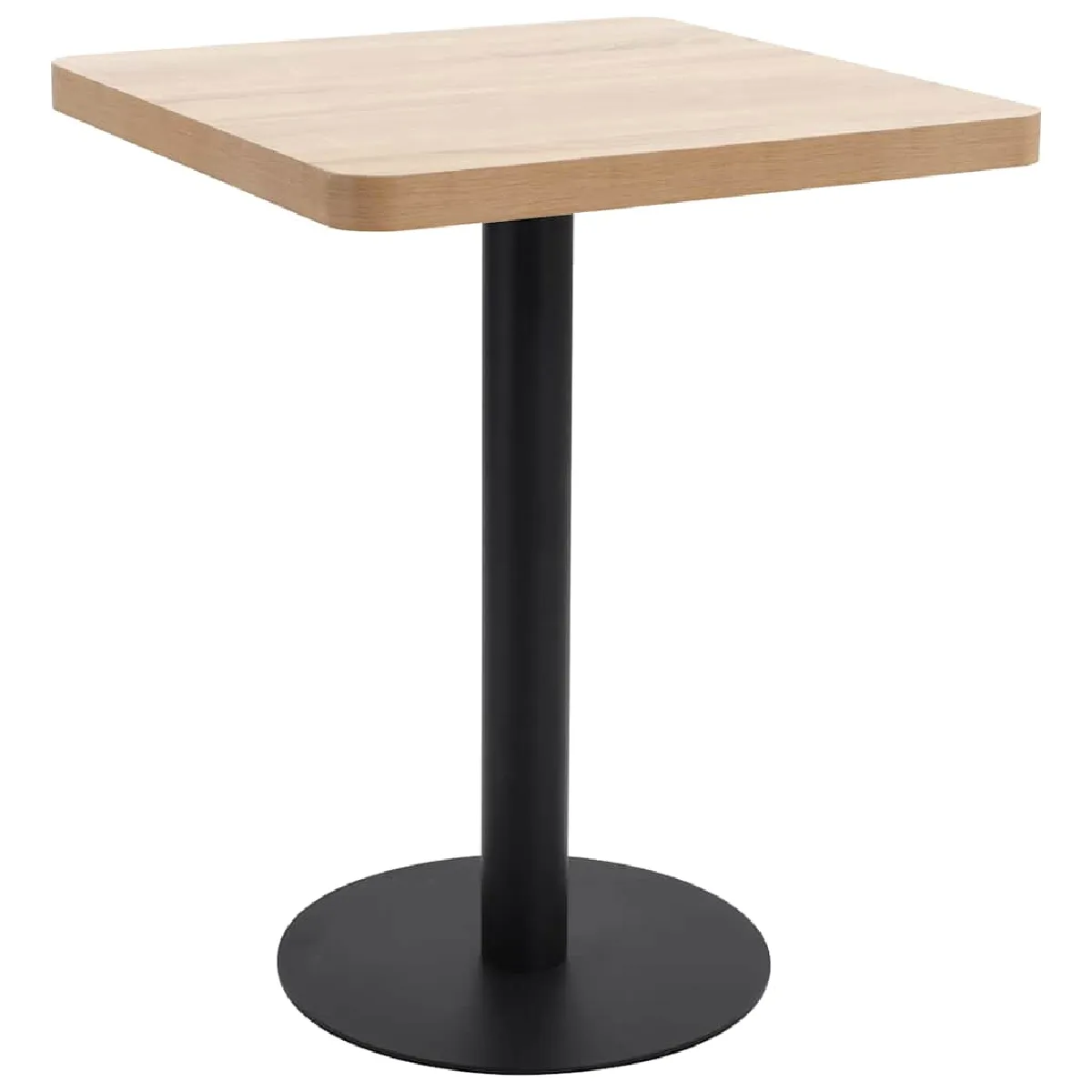 Non Communiqué Marron Clair Et Noir Table De Bistro Marron Clair 60X60 Cm Mdf - Image 3