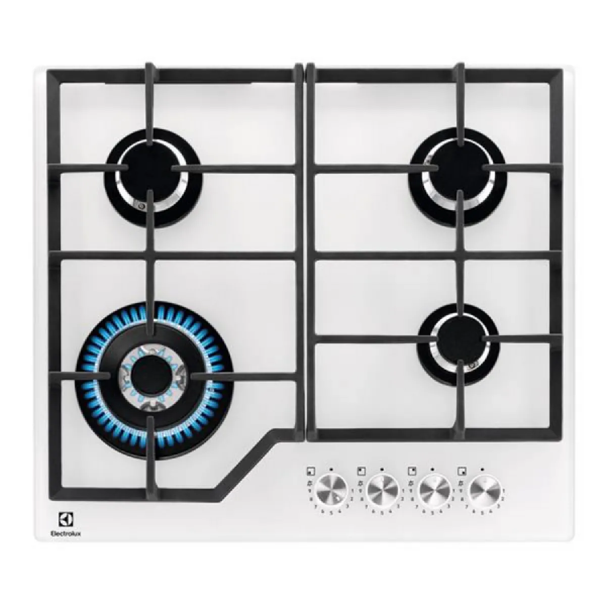 ELECTROLUX Table de cuisson gaz 4 foyers verre trempé KGG64362W - vue 2