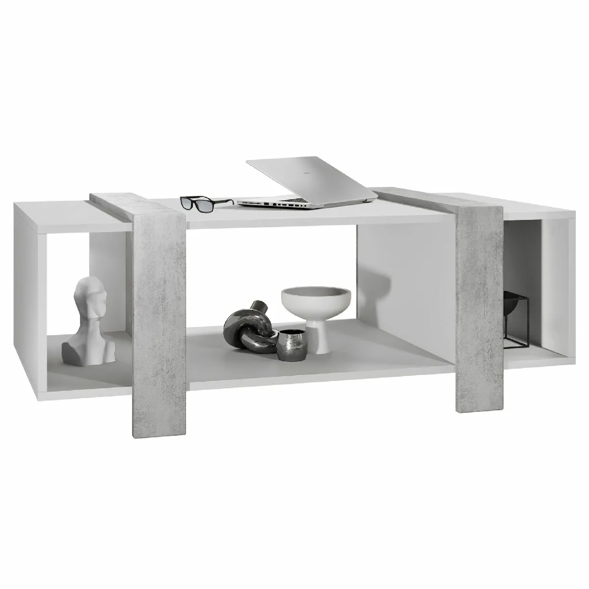 Meilleurs prix pour MPC Table Basse - Blanche Mat/Béton