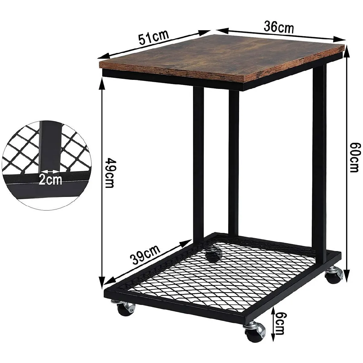 Comparer les prix de Table d'appoint HelloShop26 Vintage 51x36 cm