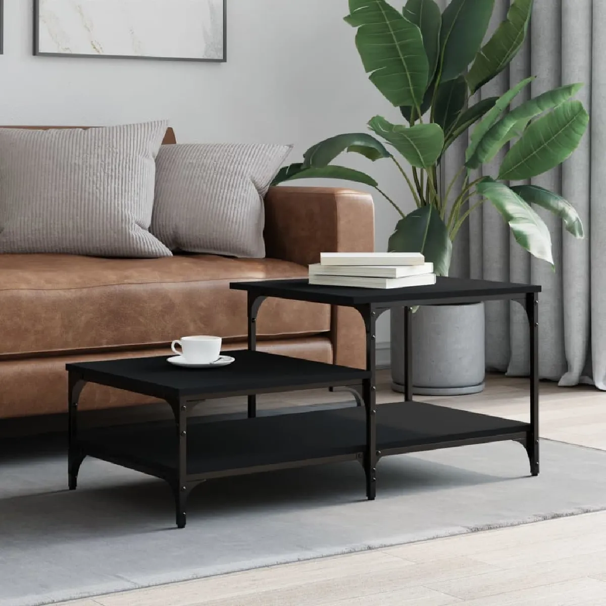 vidaXL Table basse noir 100 cm