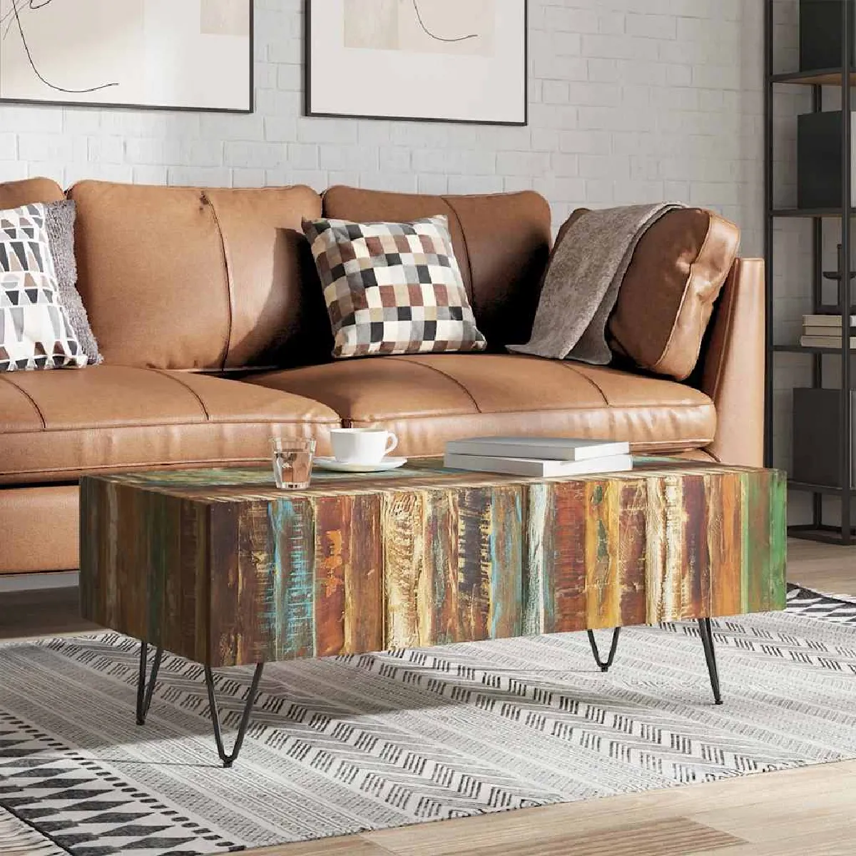Vidaxl Table Basse Bois Massif De Récupération 100X50x38 Cm - Image 3