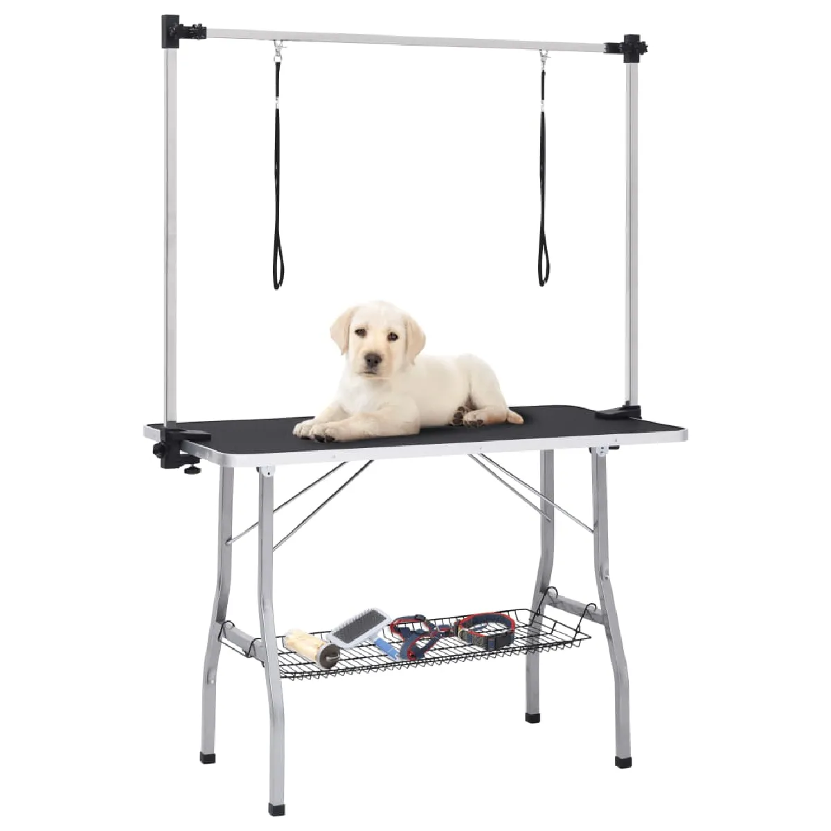vidaXL Table toilettage 2 boucles panier vidaXL Table toilettage 2 boucles panier