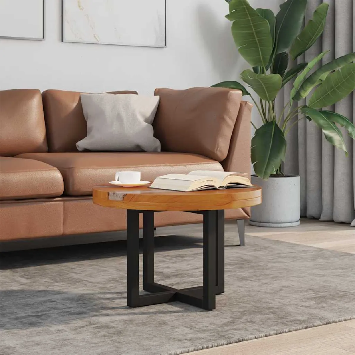 VIDAXL - Table basse - Teck - 60 cm - Image 2