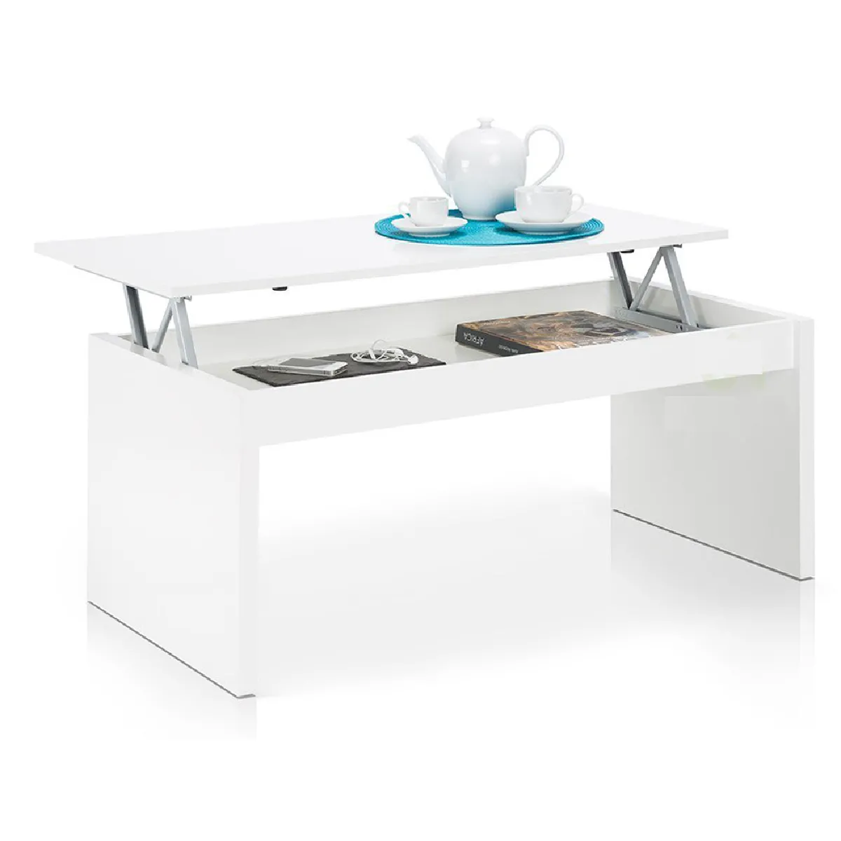 Comparer les prix de Pegane Table Basse Blanc Brillant