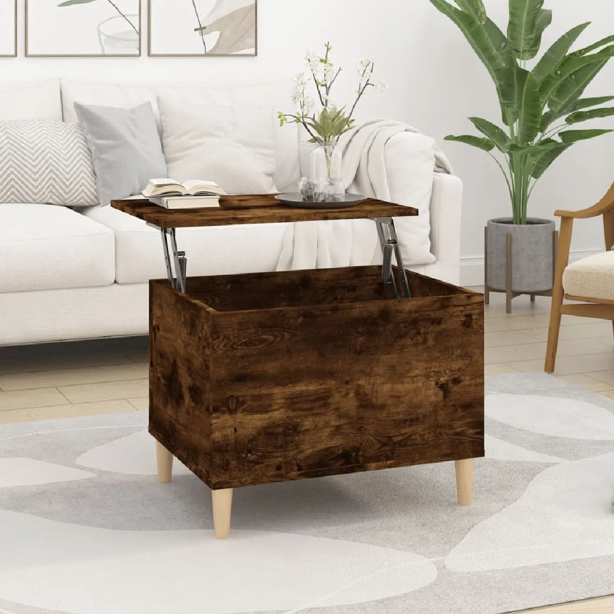 Meilleurs prix pour Maison Chic Table basse chêne fumé - 60 cm