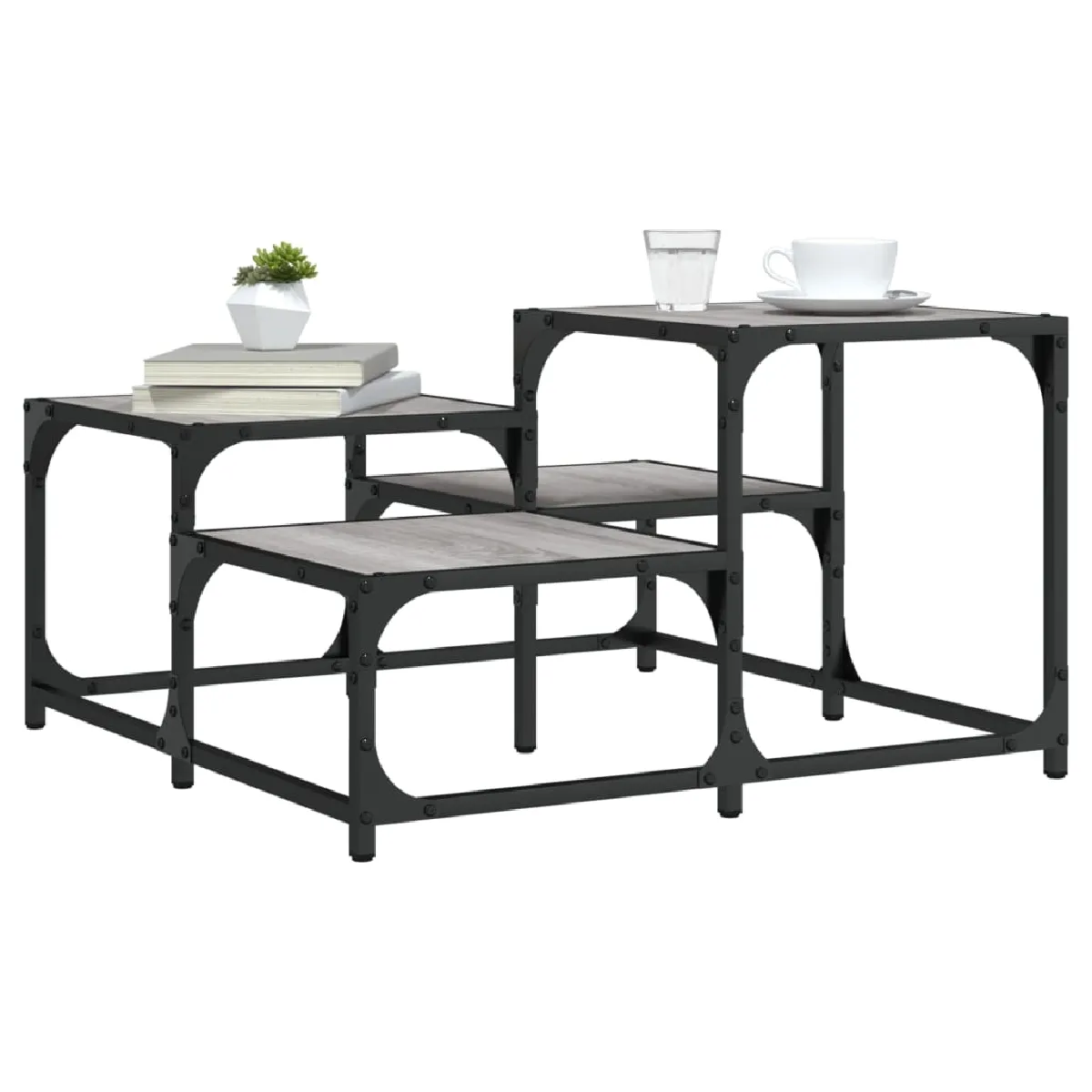 vidaXL Table basse Sonoma Bois d'ingénierie - vue 3