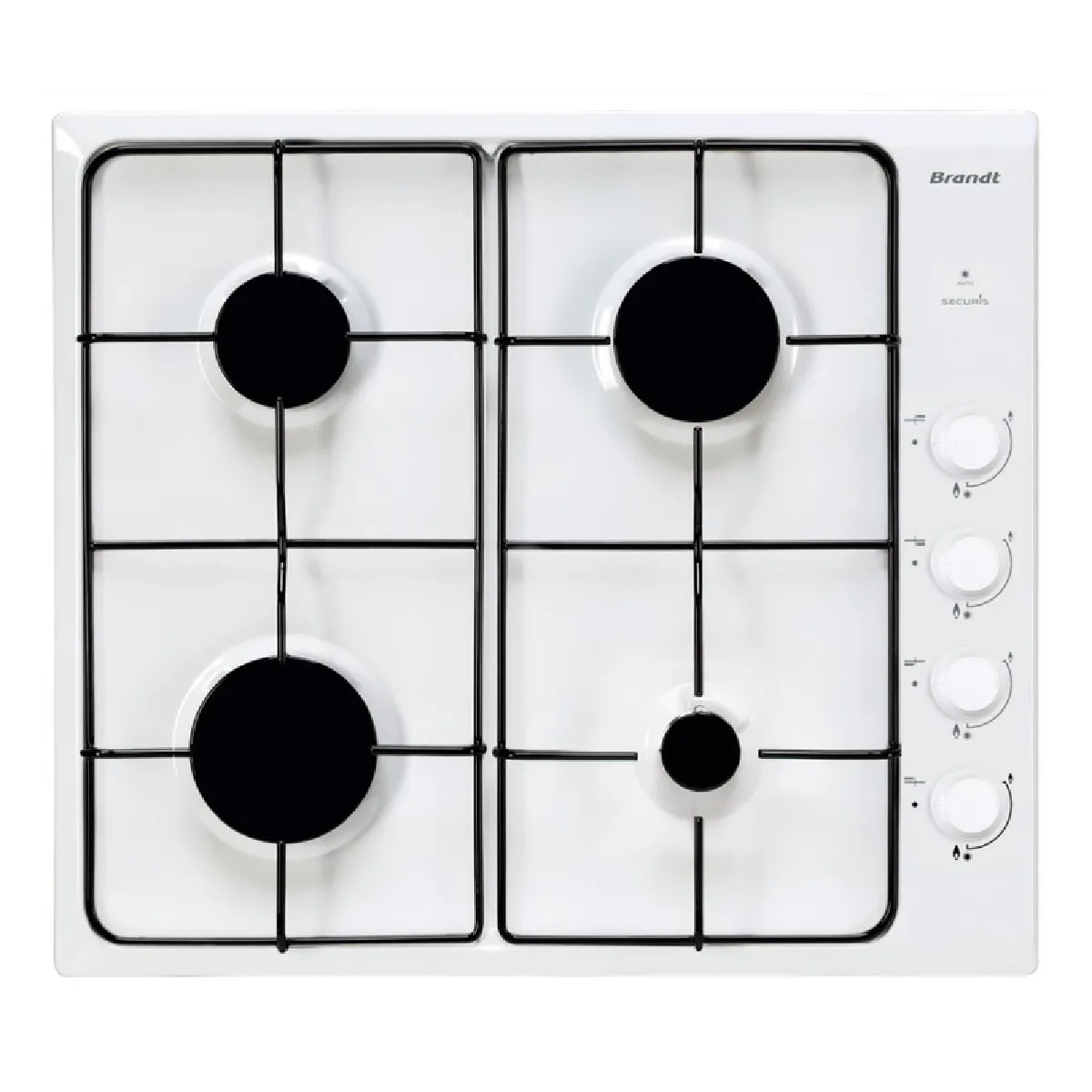 BRANDT Table de cuisson 4 foyers gaz BPE6410W