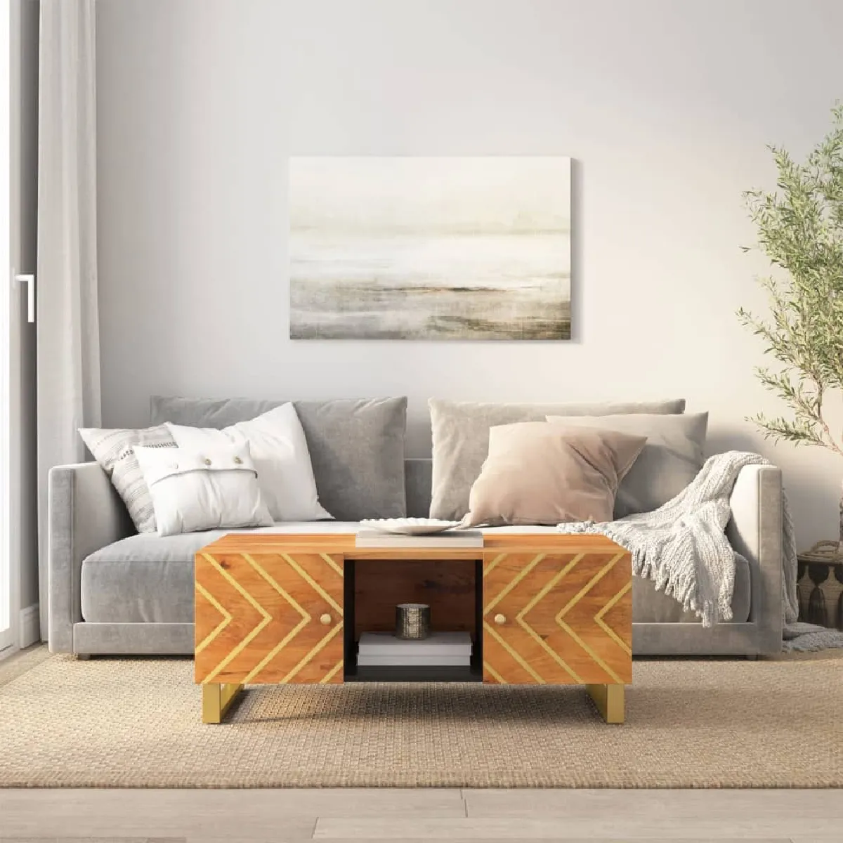 Comparer les prix de vidaXL Table Basse Bois de Manguier