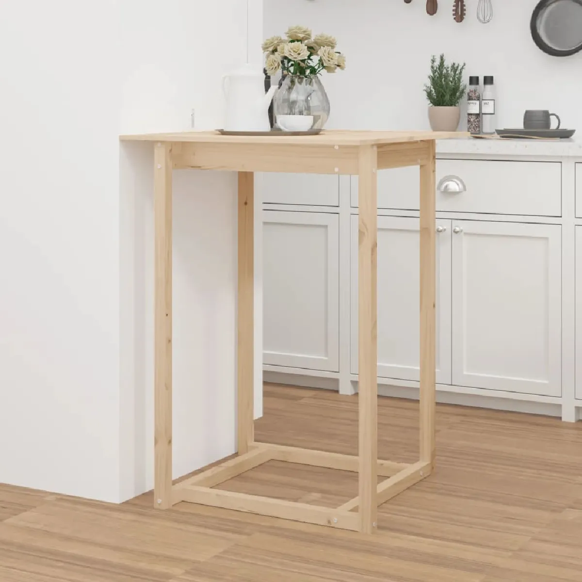Vidaxl 822182 Table de bar 80x80x110 cm Bois massif de pin