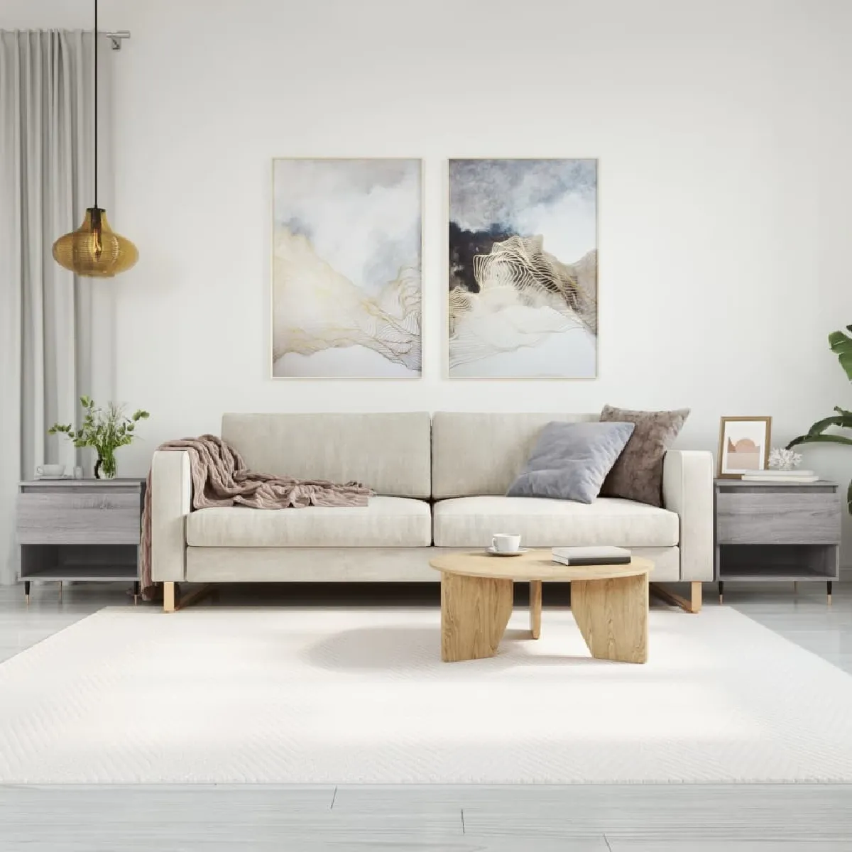 Comparer les prix de Maison Chic Lot de 2 Tables basses - Sonoma gris