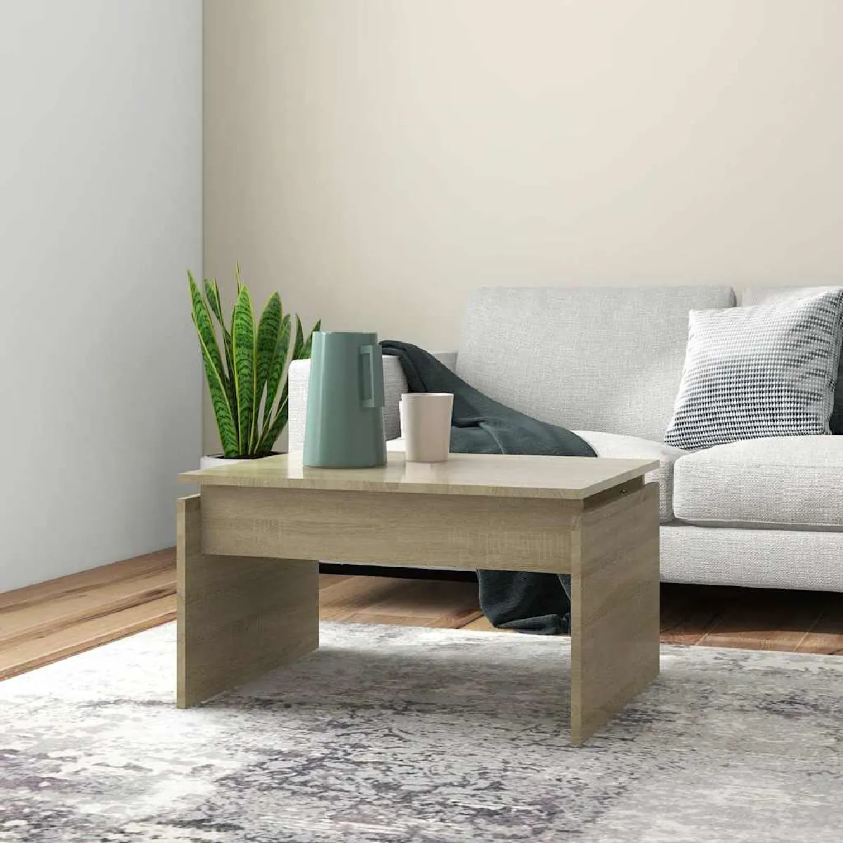 Non Communiqué Brun Table Basse Chêne Sonoma 68X50x38 Cm Bois D Ingénierie - Image 3
