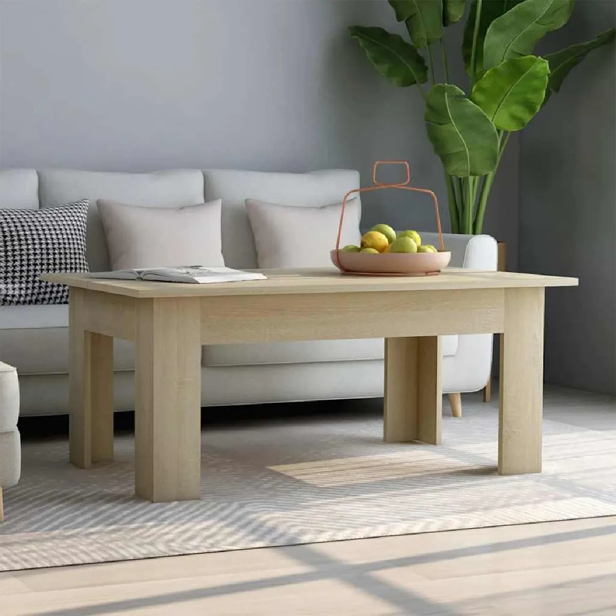 Non Communiqué Chêne Sonoma Table Basse 100X60x42 Cm Bois D'ingénierie - Image 3