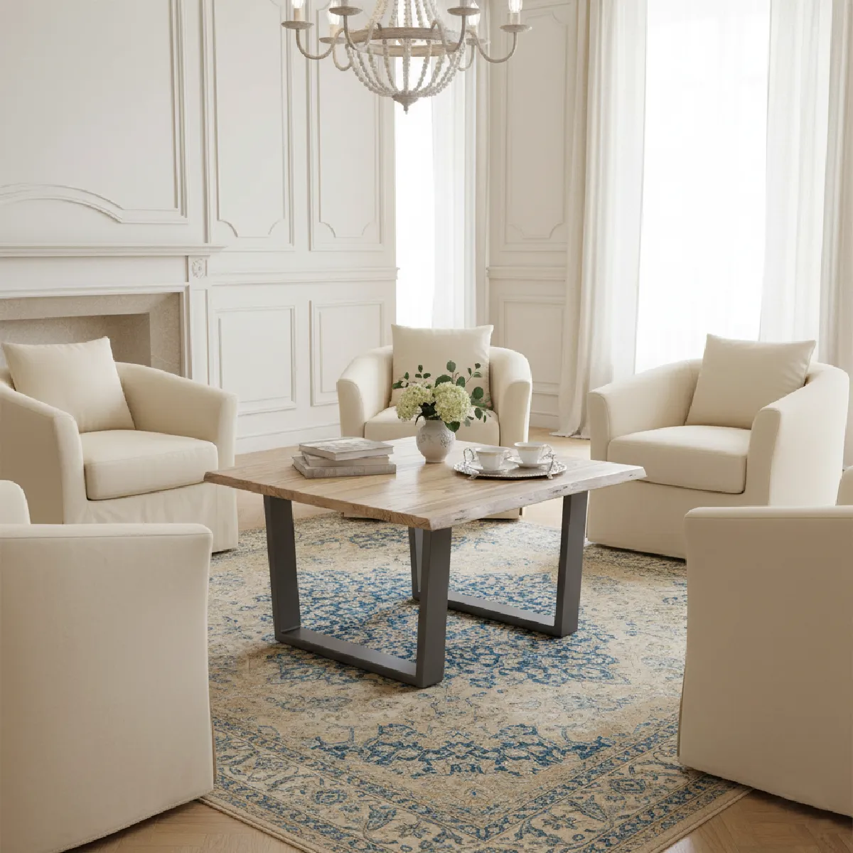 BOIS & CHIFFONS Table basse carrée 80x80x46 cm - Acacia