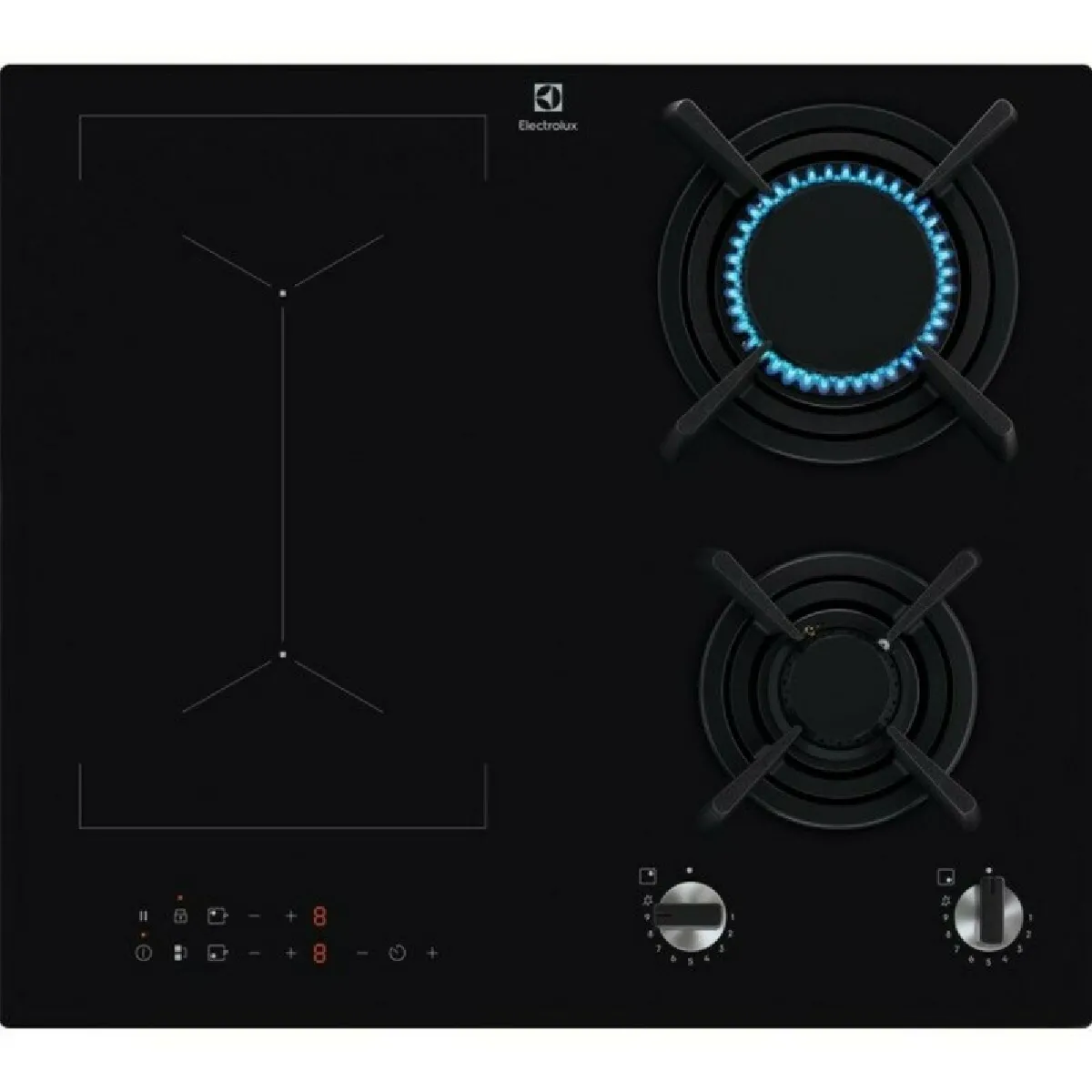 ELECTROLUX Table de cuisson mixte 2 feux gaz 2 feux induction KDI641723K - vue 3