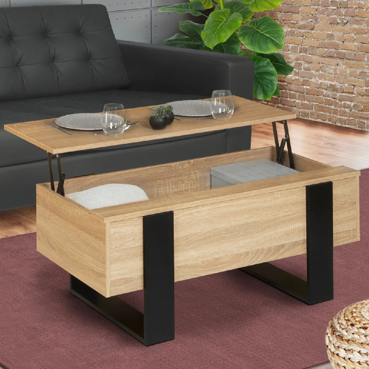 Meilleurs prix pour Table Relevable PHOENIX - Bois/Noir