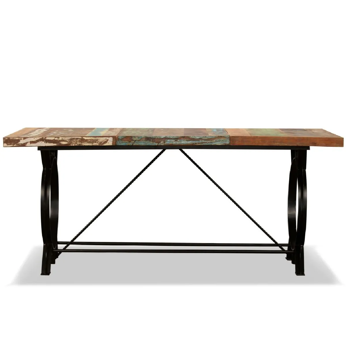 Table de salon salle &agrave; manger design Bois de r&eacute;cup&eacute;ration massif 180 cm