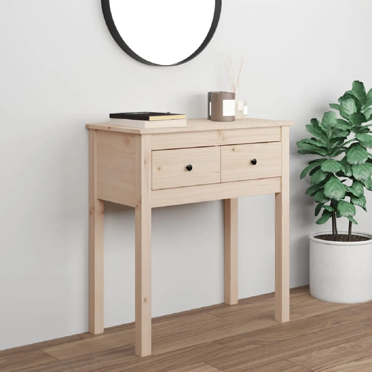 vidaXL - Table console - Bois de pin massif - 70x35x75 cm - Image 2
