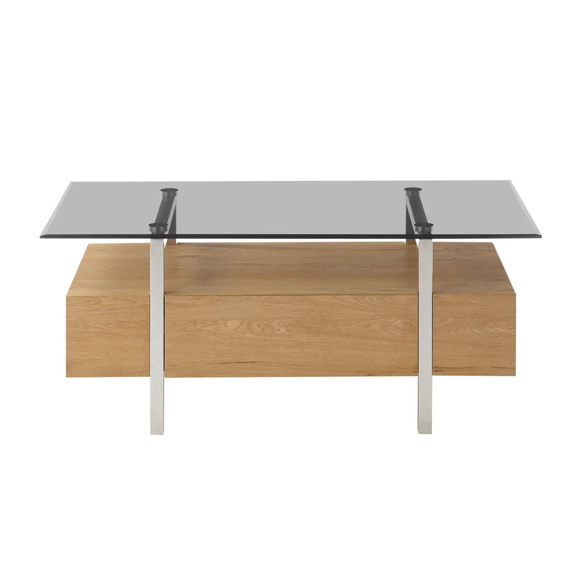 Comparer les prix de Pegane Table basse Chêne Verre