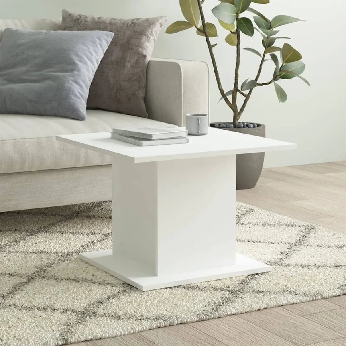 Comparer les prix de Maison Chic Table basse - Blanc 55,5x55,5x40 cm