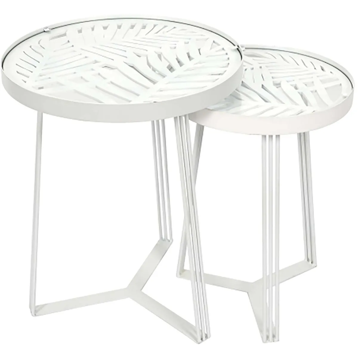 Meilleurs prix pour The Home Deco Factory Lot de 2 tables gigognes - Blanc