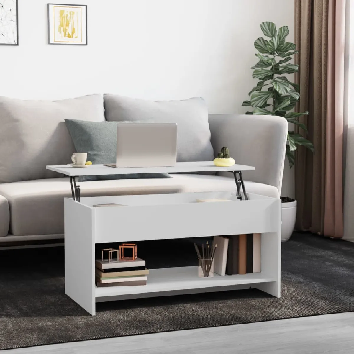 Meilleurs prix pour VidaXL Table basse 102x52.5 cm - Blanc