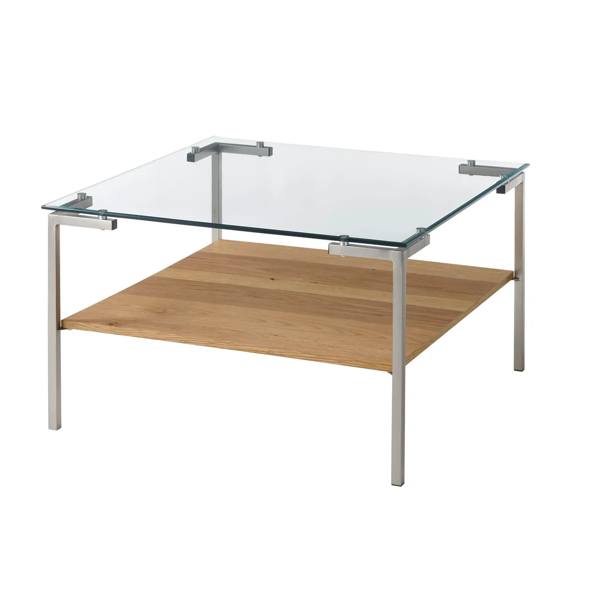 Pegane table basse chêne verre moderne