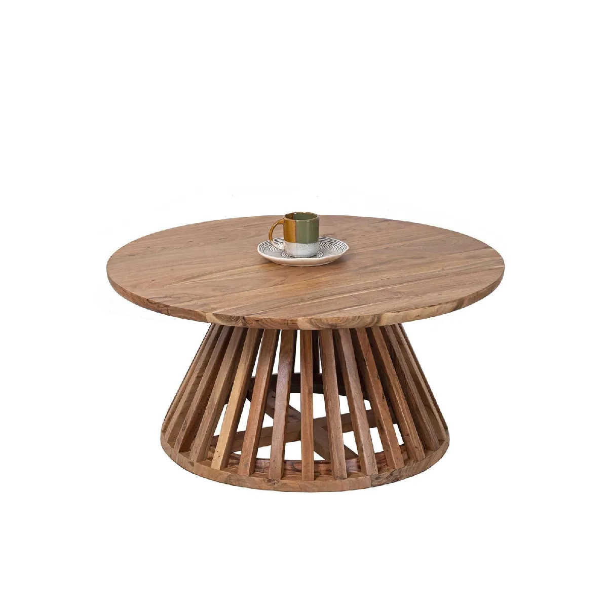 Comparer les prix de BOIS & CHIFFONS Table basse ronde - Acacia Kfir