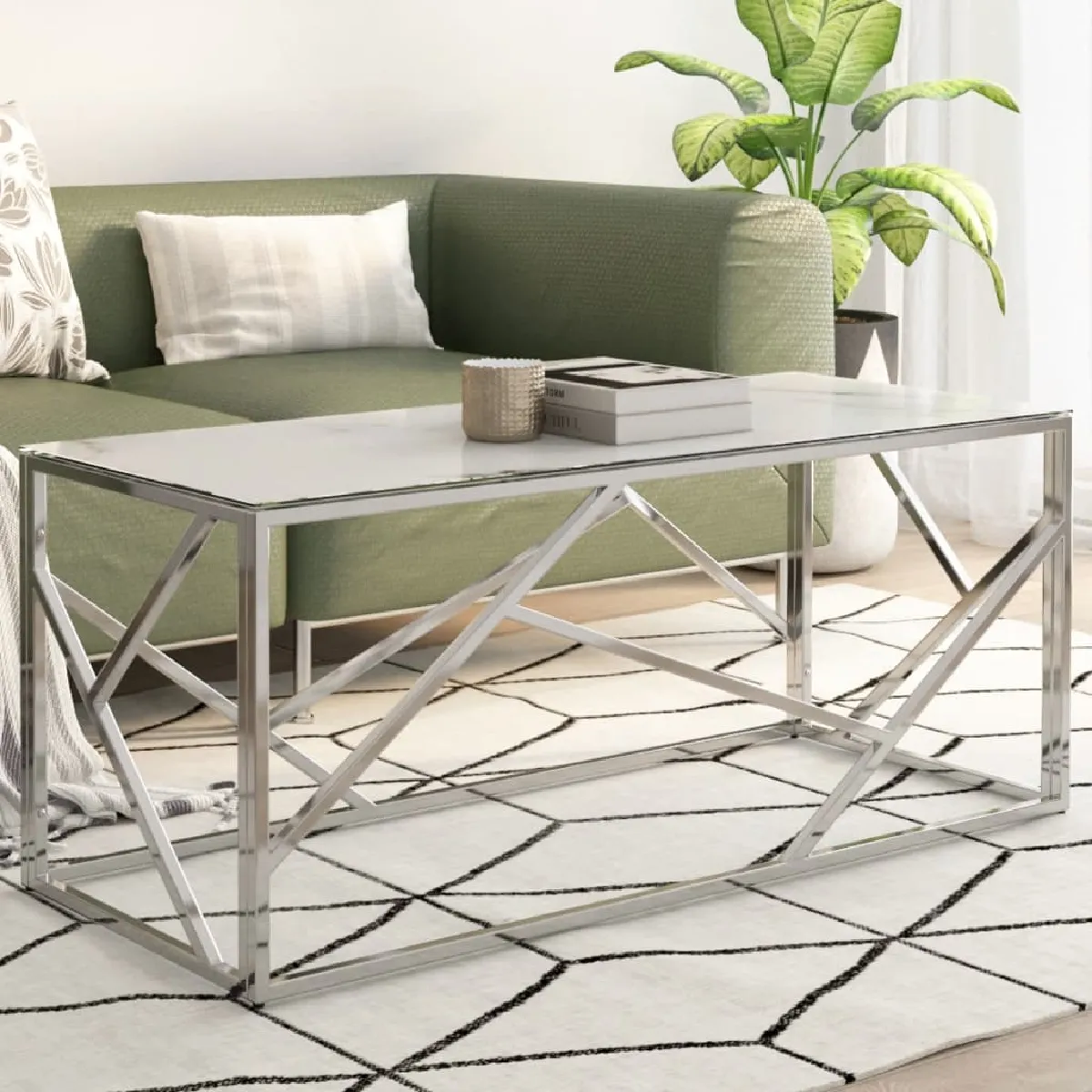 vidaXL Table basse argentée