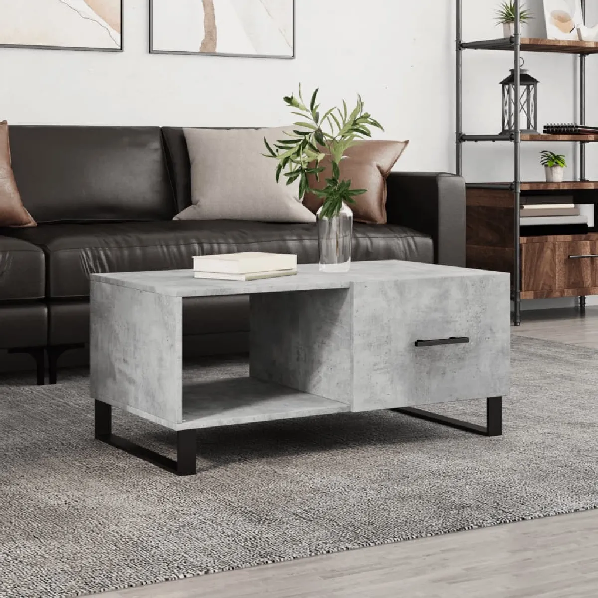 Meilleurs prix pour Maison Chic Table Basse Gris Béton