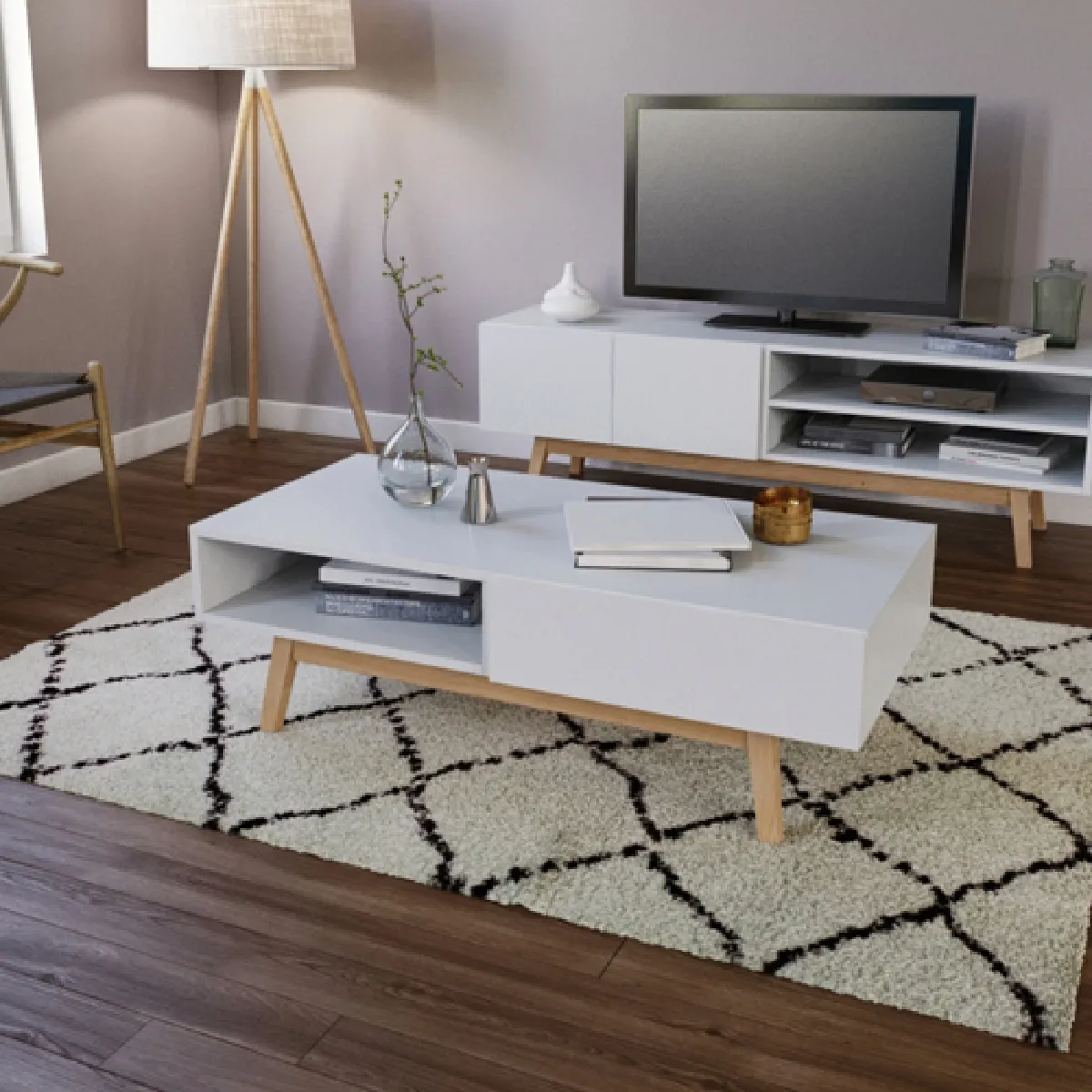 Comparer les prix de Marque Générique Table basse HOME Blanc