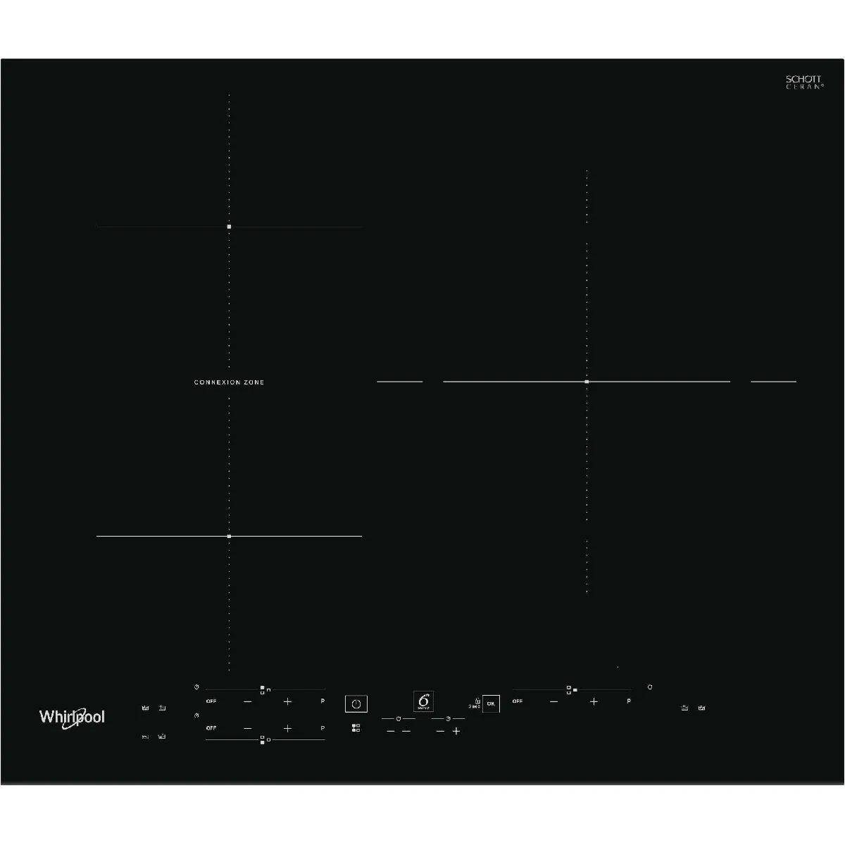 WHIRLPOOL plaque de cuisson induction 60 cm 3 foyers WBB3760BF - vue 4