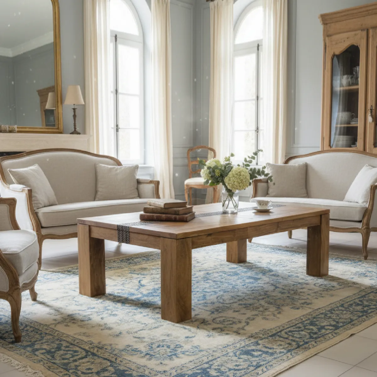 BOIS & CHIFFONS Table basse rectangulaire Acacia