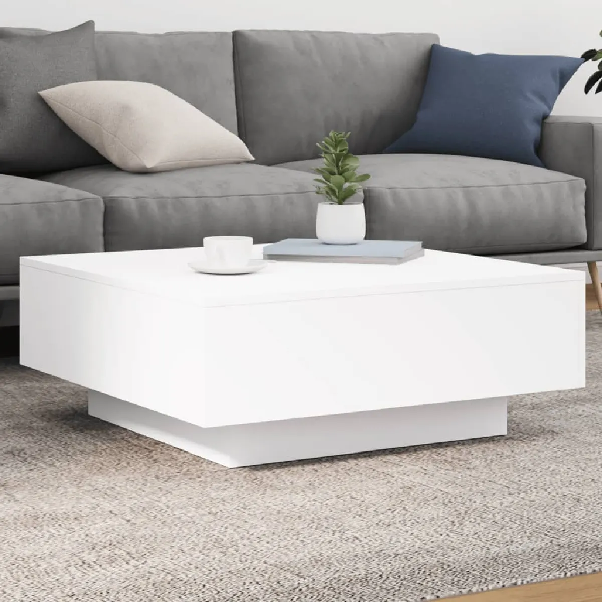 vidaXL Table basse - Blanc 80x80x31 cm