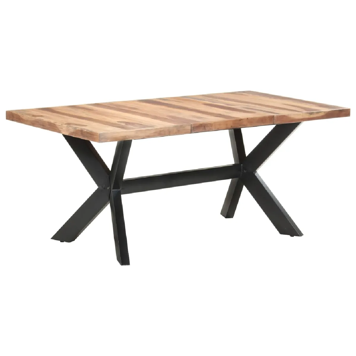 Vidaxl Table de salle à manger Noir 114x71x75 cm Bois dhévéa massif
