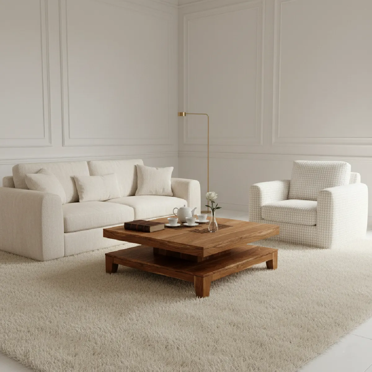 Bois & Chiffons Table Basse Carrée Acacia