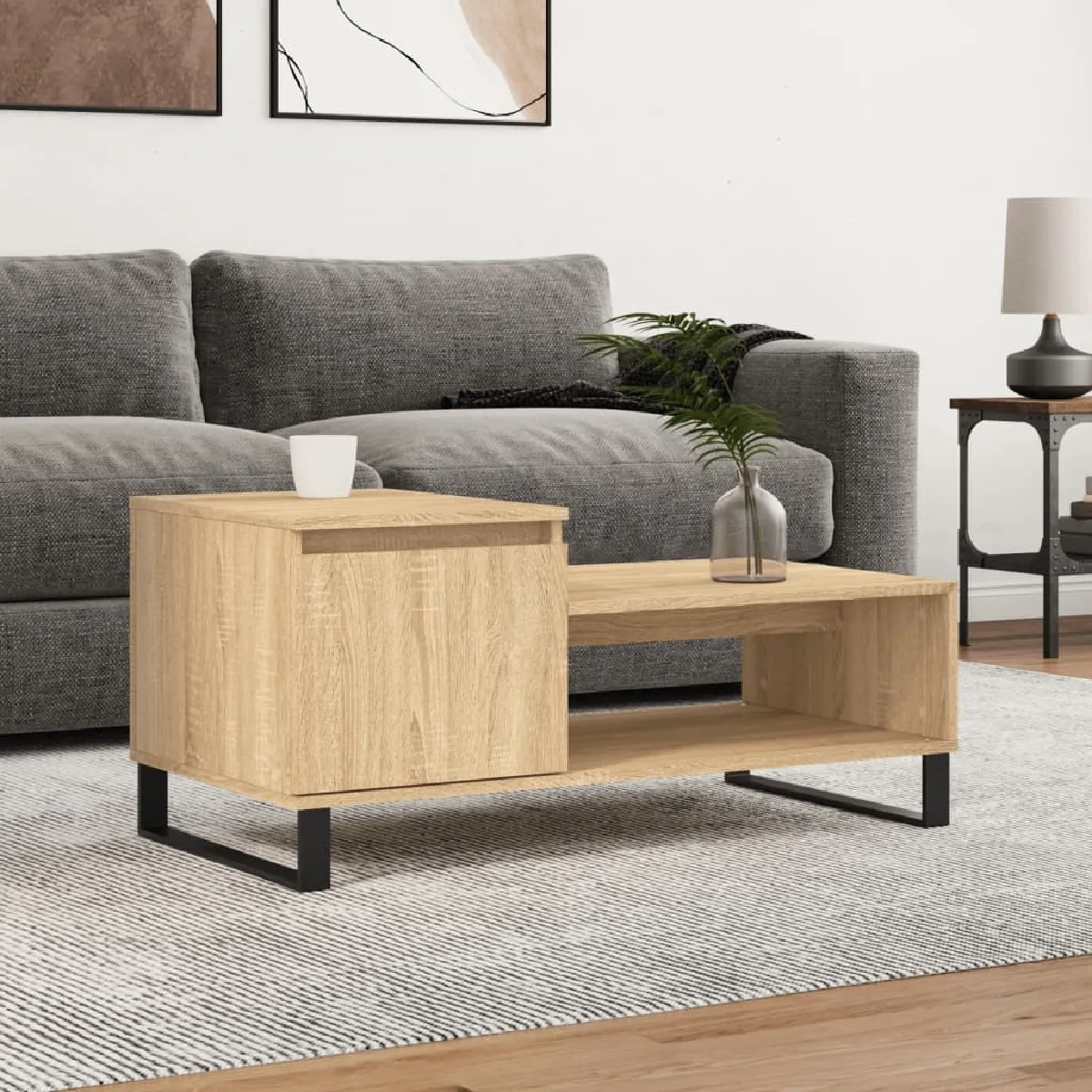 Comparer les prix de vidaXL Table basse - Chêne sonoma/Métal
