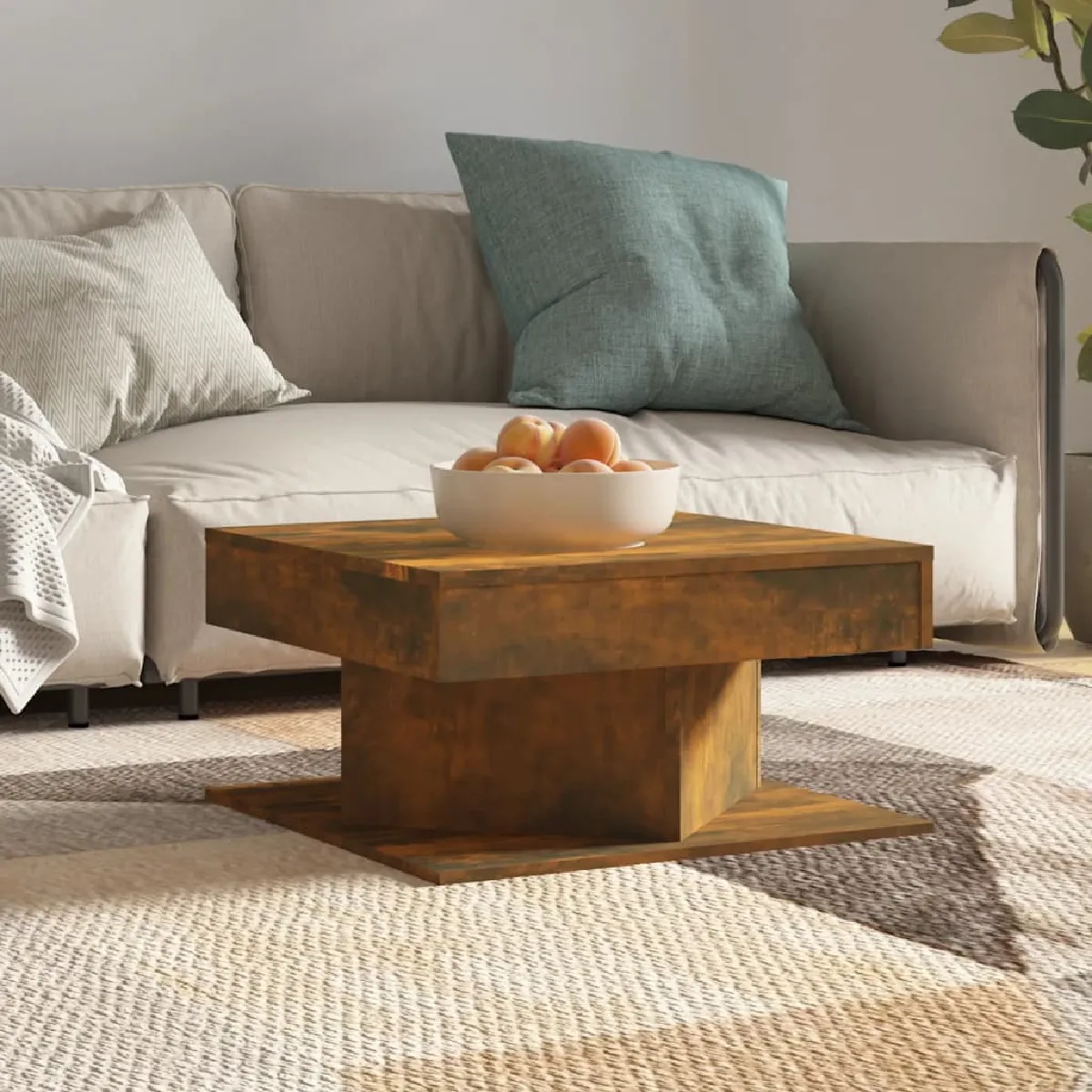 vidaXL Table basse - Chêne fumé