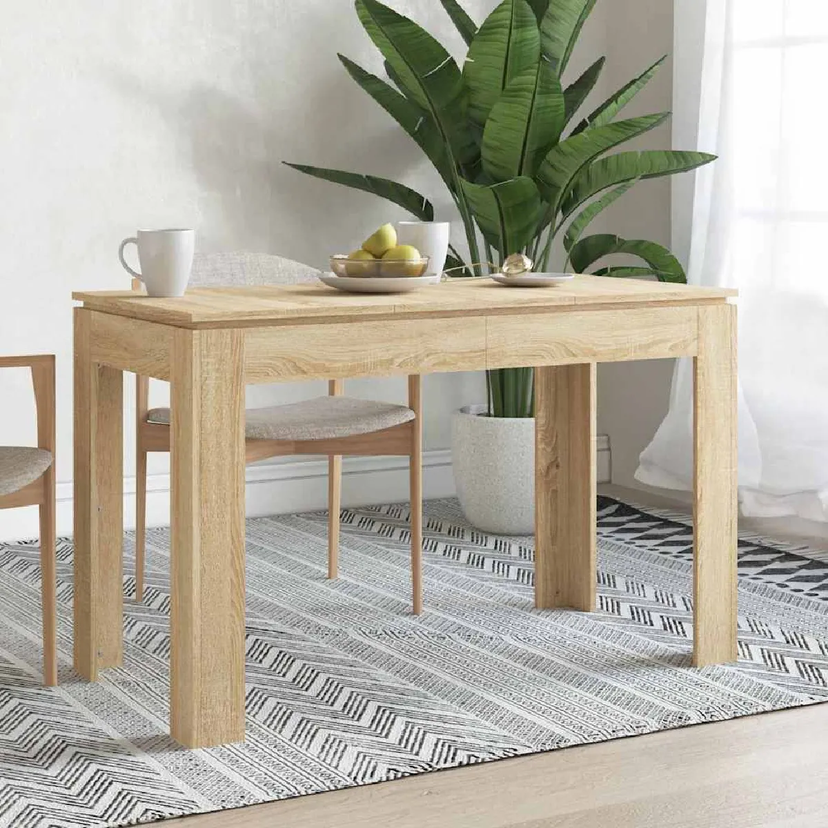 vidaXL Table à manger Chêne sonoma 120x60x76 cm - vue 2