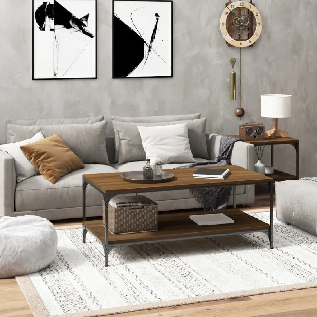 Vidaxl Table basse en bois d'ingénierie - Chêne marron