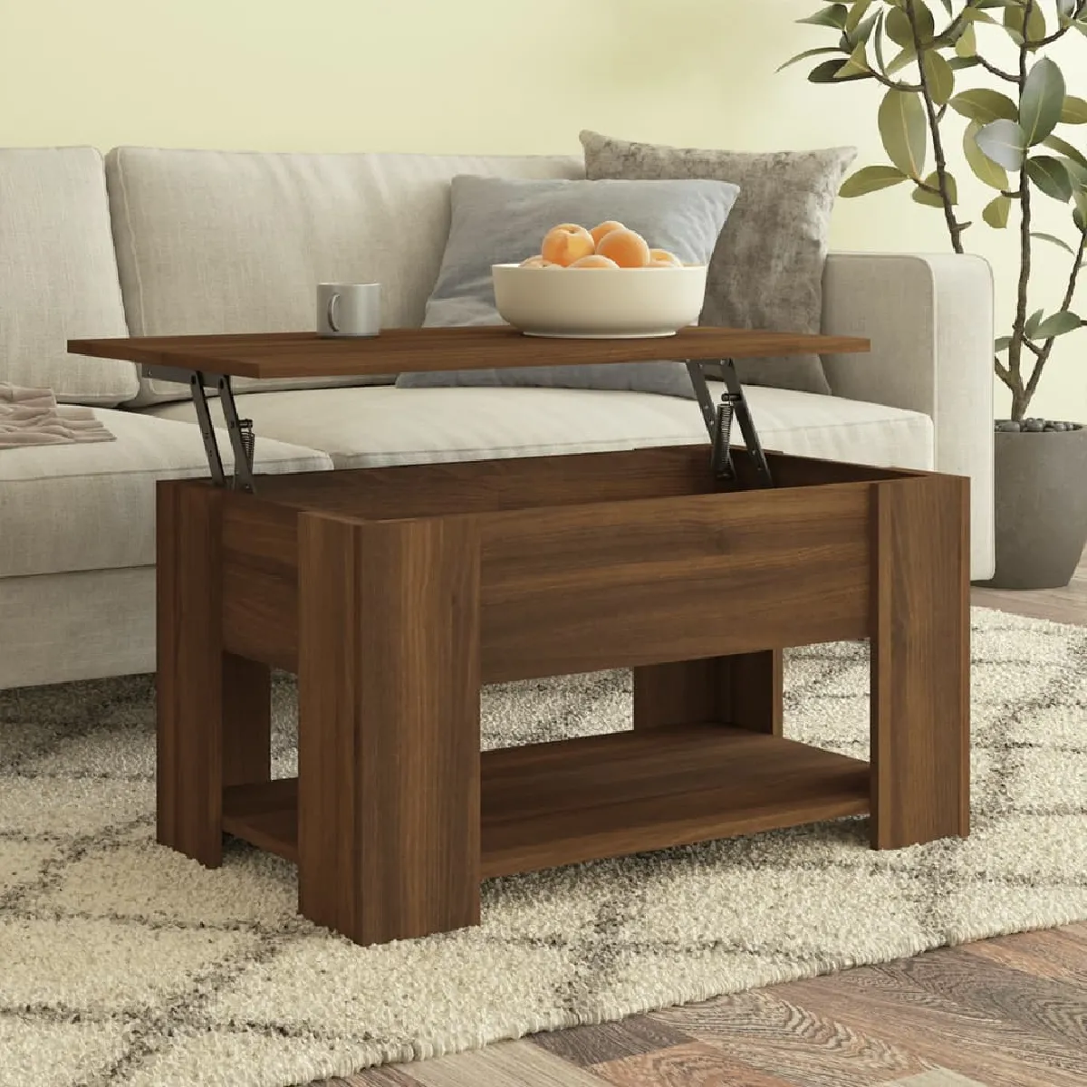 VidaXL Table basse 79x49x41 cm - Chêne Marron