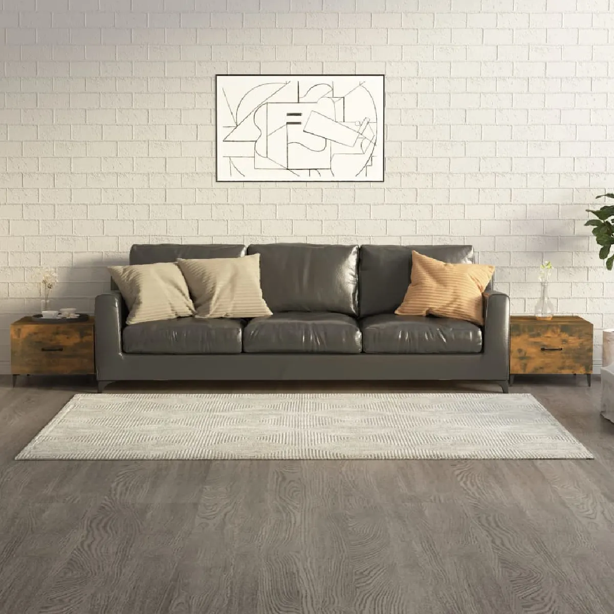 vidaXL Tables Basses 2 pcs Chêne Fumé